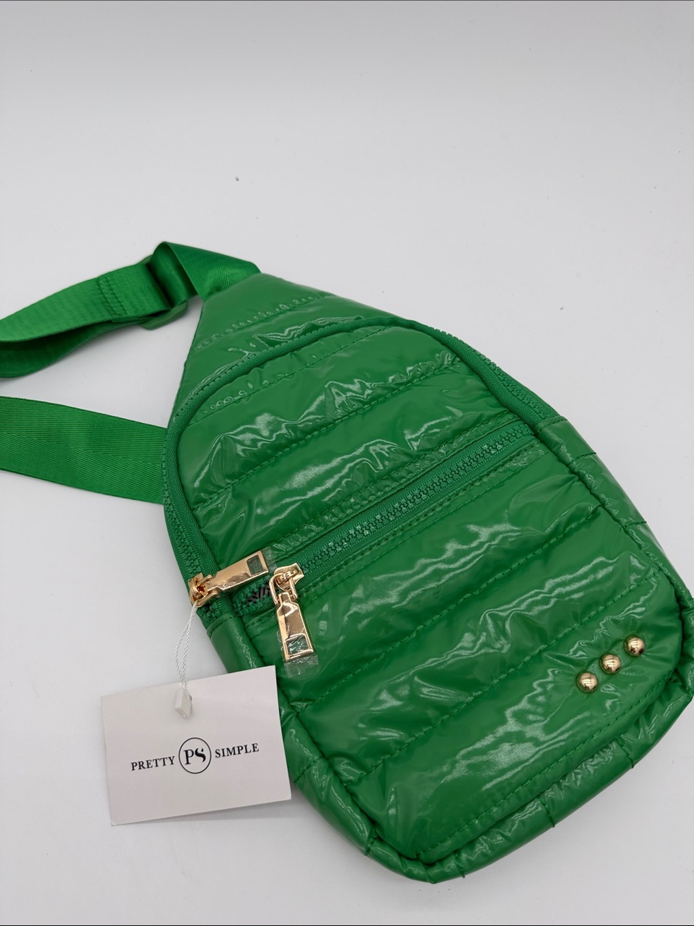 Green Quilted Sling Bag